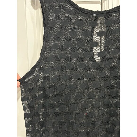 Bill Blass Swim Sheer Black Textured Maxi Dress Sleeveless Medium - Picture 4 of 8